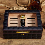 Wood and Leather cigar humidor